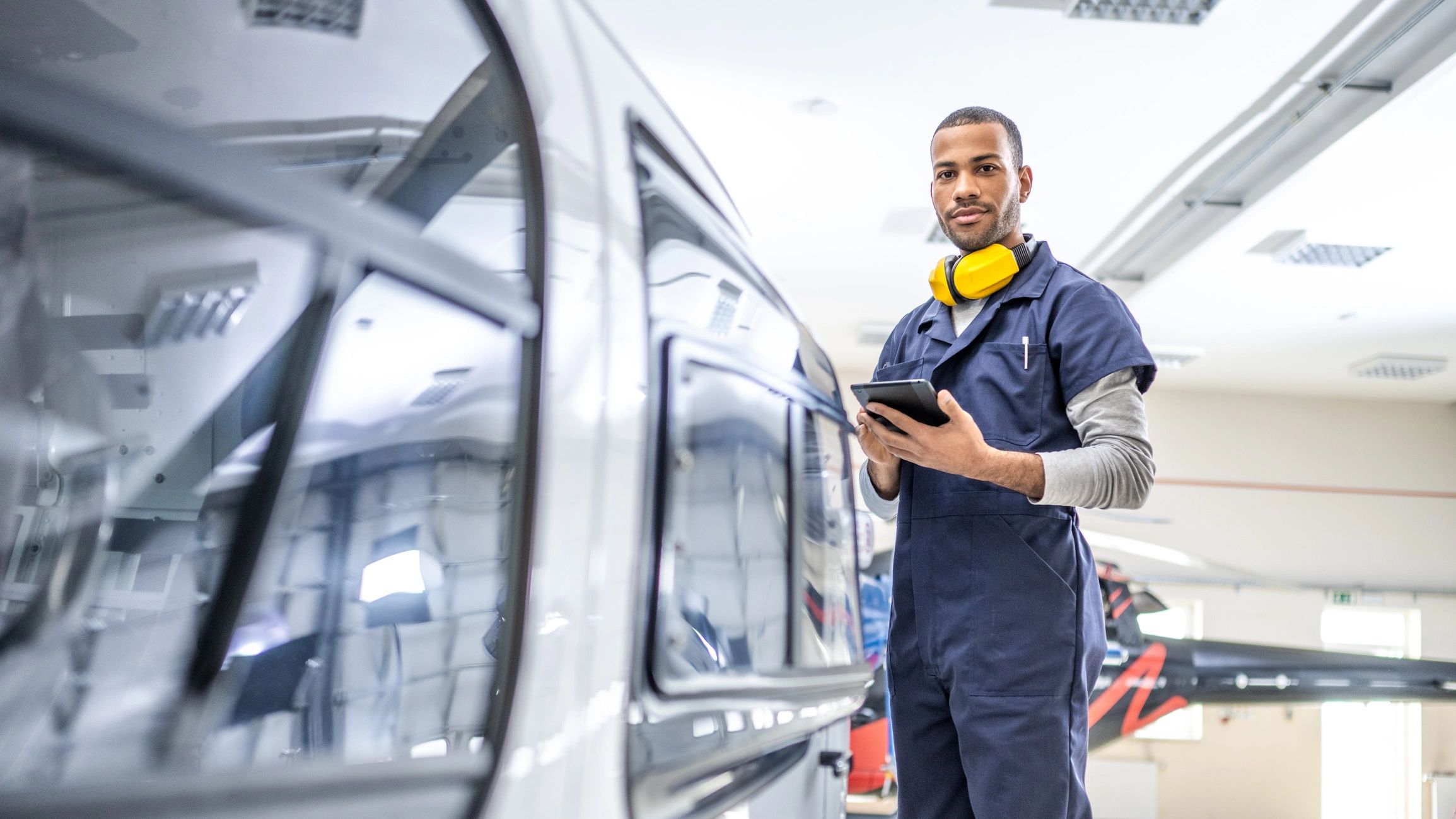 Technician performing brake-related service